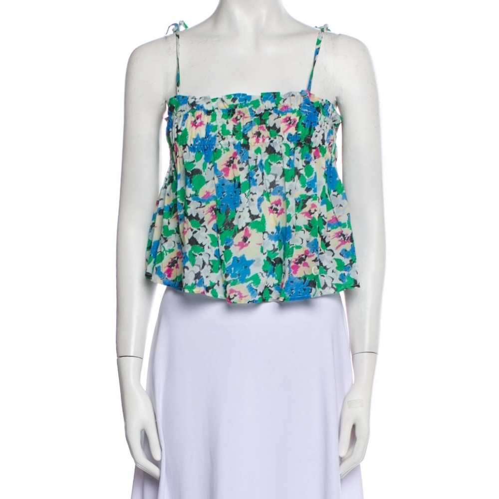 GANNI Floral Crop Top